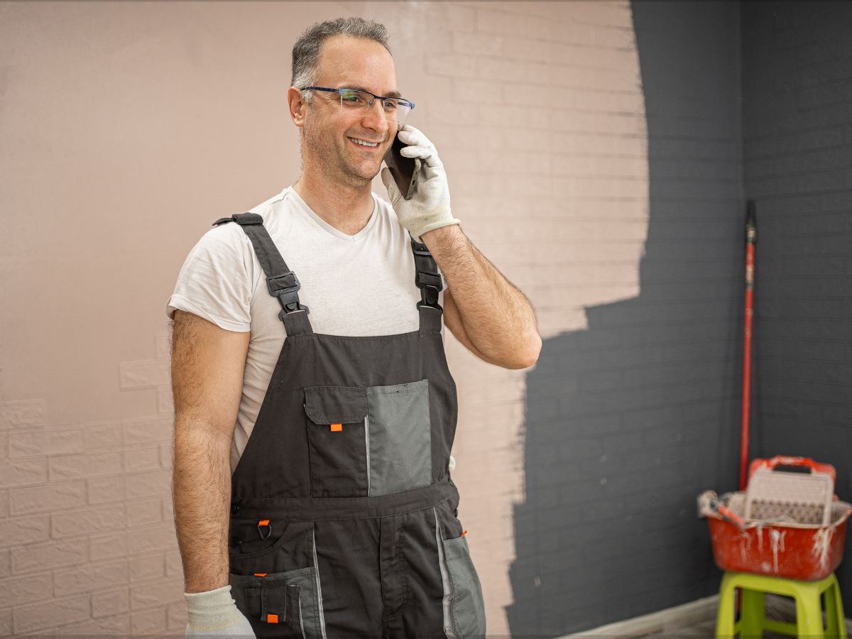A tradesperson on the job